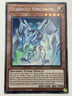 YuGiOh Stardust Synchron Secret Rare 1st Edition DAMA-EN002 NM - Image 1