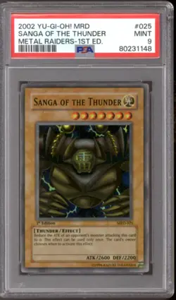 Yu-Gi-Oh Metal Raiders 1st Edition Sanga of The Thunder MRD-025 PSA 9 YuGiOh - Image 1