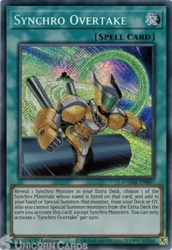 Yugioh Synchro Overtake DAMA-EN067 Secret Rare 1st Edition NM Holo - Image 1