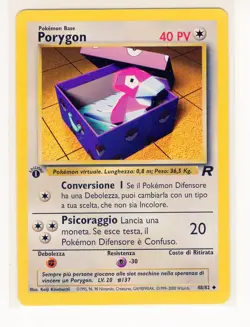 ~ITA~ ITALIAN Porygon 1st Edition Team Rocket 48/82 Pokemon Card (C1) - Image 1