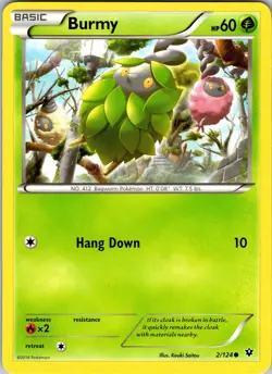 Pokemon TCG Burmy XY Fates Collide 2/124 Regular Common Card NM - Image 1