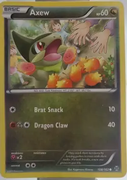 Pokemon TCG Axew XY BREAKthorugh 108/162 Regular Common Card LP-NM - Image 1