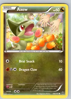Pokemon TCG Axew XY BREAKthorugh 108/162 Regular Common Card LP-NM - Image 1