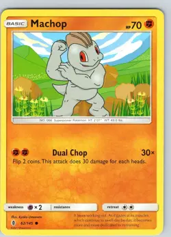 Pokemon TCG Machop S&M Guardians Rising 62/145 Regular Common Card LP-NM - Image 1
