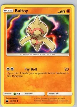 Pokemon TCG Baltoy S&M Celestial Storm 78/168 Regular Common Card Played LP - Image 1