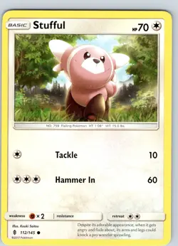 Pokemon TCG Stufful S&M Guardians Rising 112/145 Regular Common Card LP-NM - Image 1