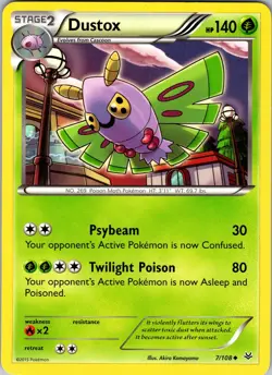 Pokemon TCG Dustox XY Roaring Skies 7/108 Regular Uncommon Card NM - Image 1
