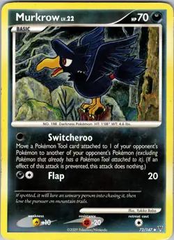 Pokemon Murkrow Lv.22 Platinum Supreme Victors 72/147 Regular Uncommon Card LP - Image 1