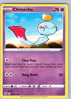 Pokemon TCG Chimecho SWSH Brilliant Stars 063/172 Regular Common Card NM - Image 1