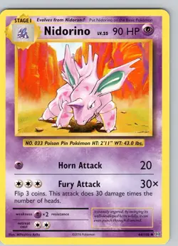 Pokemon TCG Nidorino XY Evolutions 44/108 Regular Uncommon Card NM - Image 1