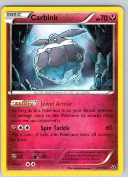 Pokemon TCG Carbink XY Roaring Skies 47/108 Regular Rare Card Played LP - Image 1