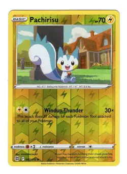 Pokemon TCG Pachirisu SWSH Brilliant Stars 052/172 Reverse Holo Uncommon Card NM - Image 1