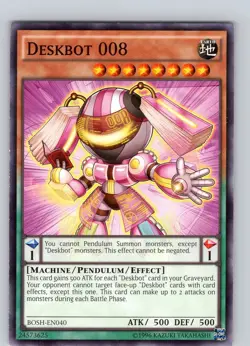 Yu-Gi-Oh TCG Deskbot 008 BOSH-EN040 Unlimited Regular Common Card NM - Image 1