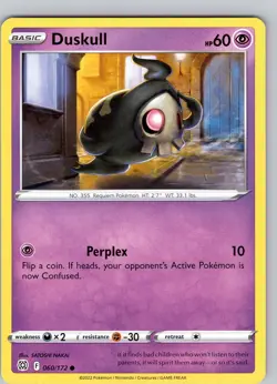 Pokemon TCG Duskull SWSH Brilliant Stars 060/172 Regular Common Card NM - Image 1