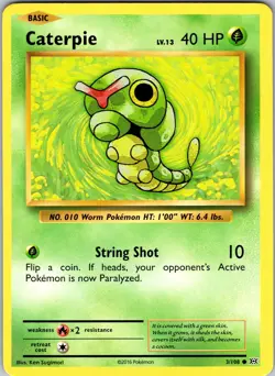 Pokemon TCG Caterpie XY Evolutions 3/108 Regular Common Card NM - Image 1