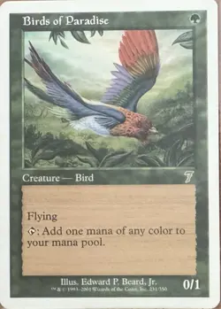 Vintage Magic The Gathering (MTG) : 7th Edition : Birds Of Paradise : Rare - Image 1