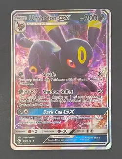 Pokémon Card Umbreon GX 80/149 Sun & Moon Base Set - Lightly Played - Image 3