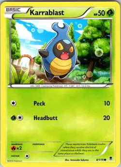 Pokemon TCG Karrablast XY Phantom Forces 8/119 Regular Common Card NM - Image 1