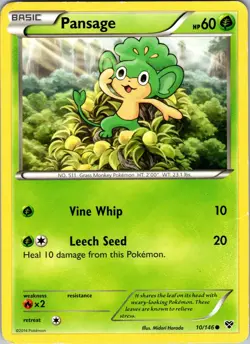 Pokemon TCG Pansage XY Base Set 10/146 Regular Common Card Played LP - Image 1