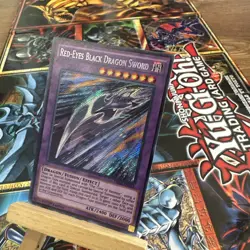 Yugioh Red-Eyes Black Dragon Sword DRL2-EN012 Secret Rare 1st Ed NM + free card! - Image 2