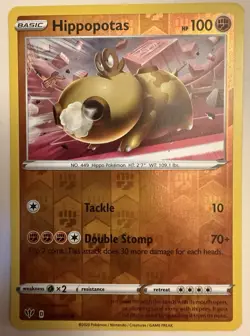 Hippopotas 2020 Darkness Ablaze Reverse Holo Pokemon Card 093/189 - Image 1