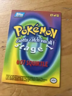 Squirtle #07 E7 of 12 Topps Pokemon Card Series 1 TV Animation 1999 Carapuce - Image 2