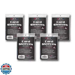 BCW Standard Card Sleeves - 2-5/8" x 3-5/8" - 5 Packs (500 Total) | Crystal C - Image 1