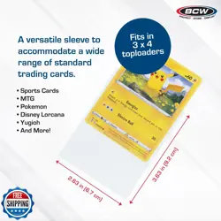 BCW Standard Card Sleeves - 2-5/8" x 3-5/8" - 5 Packs (500 Total) | Crystal C - Image 3