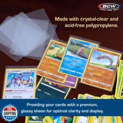 BCW Standard Card Sleeves - 2-5/8" x 3-5/8" - 5 Packs (500 Total) | Crystal C - Image 5