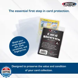 BCW Standard Card Sleeves - 2-5/8" x 3-5/8" - 5 Packs (500 Total) | Crystal C - Image 2