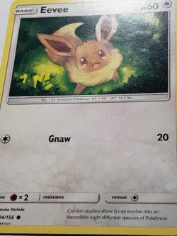 Eevee 104/156 VLP - Ultra Prism Sun Moon Pokemon Card - Atsuko Nishida Art - Image 2