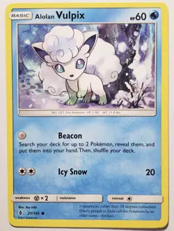 Alolan Vulpix 21/145 LP - Guardians Rising Pokemon Card - You Iribi Art - Image 1