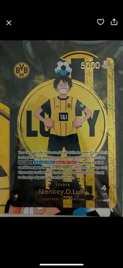 One Piece Monkey D. Luffy BVB Dortmund ST13-003 Promo Card Sealed - Image 1