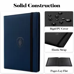 Trading Card Binder 9 Pocket, PU Cover Card Collection Binder for 360 Cards, ... - Image 2