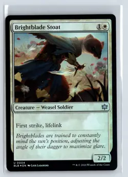 FOIL Brightblade Stoat Bloomburrow Uncommon - MTG Magic the Gathering Card - Image 1