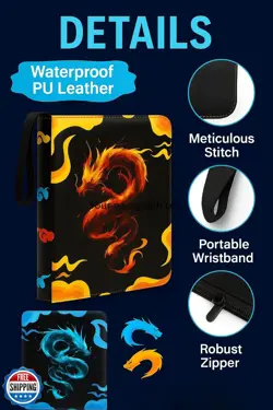 VERIDRAX Card Binder - 9 Pocket Trading Card Binder - 900 Card Zipper Album w - Image 2
