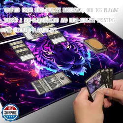 Board Game 14x24in MTG Playmat Compatible for OCG CCG RPG TCG Playmats (Tiger - Image 4