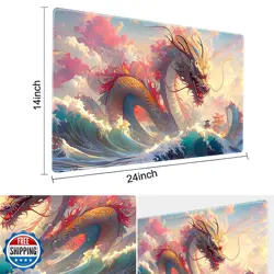 Board Game 14x24in MTG Playmat Compatible for OCG CCG RPG TCG Playmats (Sea R - Image 3