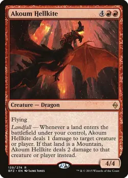 MTG Singles: Akoum Hellkite - Battle for Zendikar (BFZ) - NM - Image 1