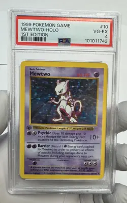 1999 Pokemon Game #10/102 Mewtwo-Holo 1st Edition PSA 4 VG-EX 101011742 - Image 2