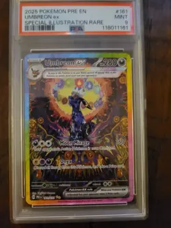 2025 POKEMON PRE EN-PRISMATIC EVOLUTIONS ILLUSTRATION RARE UMBREON EX PSA 9 - Image 1