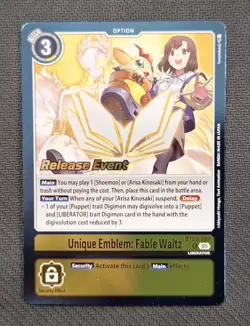 Digimon Card Game - Unique Emblem: Fable Waltz - BT22-098 Release Promo Eng - Image 1
