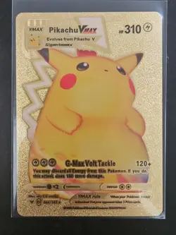 Pikachu VMAX 044/185 Pokemon Gold Foil Card (Fan Art) - Image 1
