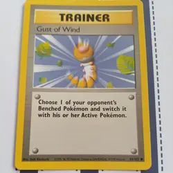 Pokemon 1999 Trainer Gust of Wind #93/102 Base Set Common TCG Card - Image 1