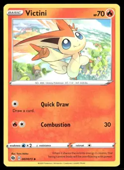 2020 Champion's Path Set Pokemon Card 07 Victini NM - Image 1