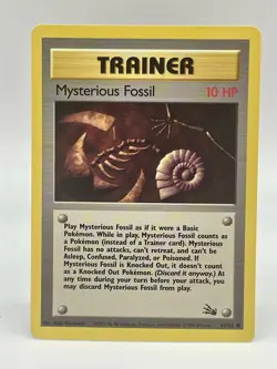 Mysterious Fossil 62/62 Fossil 1999 Vintage Pokemon Trainer Card NM - Image 1