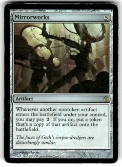 MTG Foil Mirrorworks Mirrodin Besieged Magic MP Actual Scan - Image 1