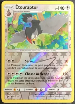 CARTE POKEMON Etouraptor Invasion Carmin 83/111 Reverse Excel etat, jamais jouee - Image 1