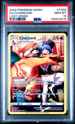 2022 Pokemon PSA 10 Lost Origin Trainer Gallery Charizard #TG03/TG30 - Image 1