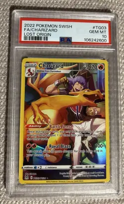 2022 Pokemon PSA 10 Lost Origin Trainer Gallery Charizard #TG03/TG30 - Image 1